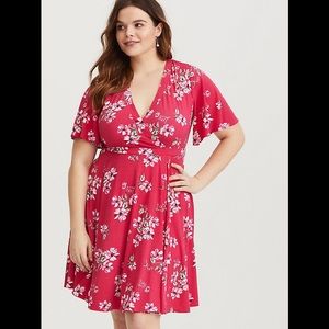 Bright pink floral dress from Torrid